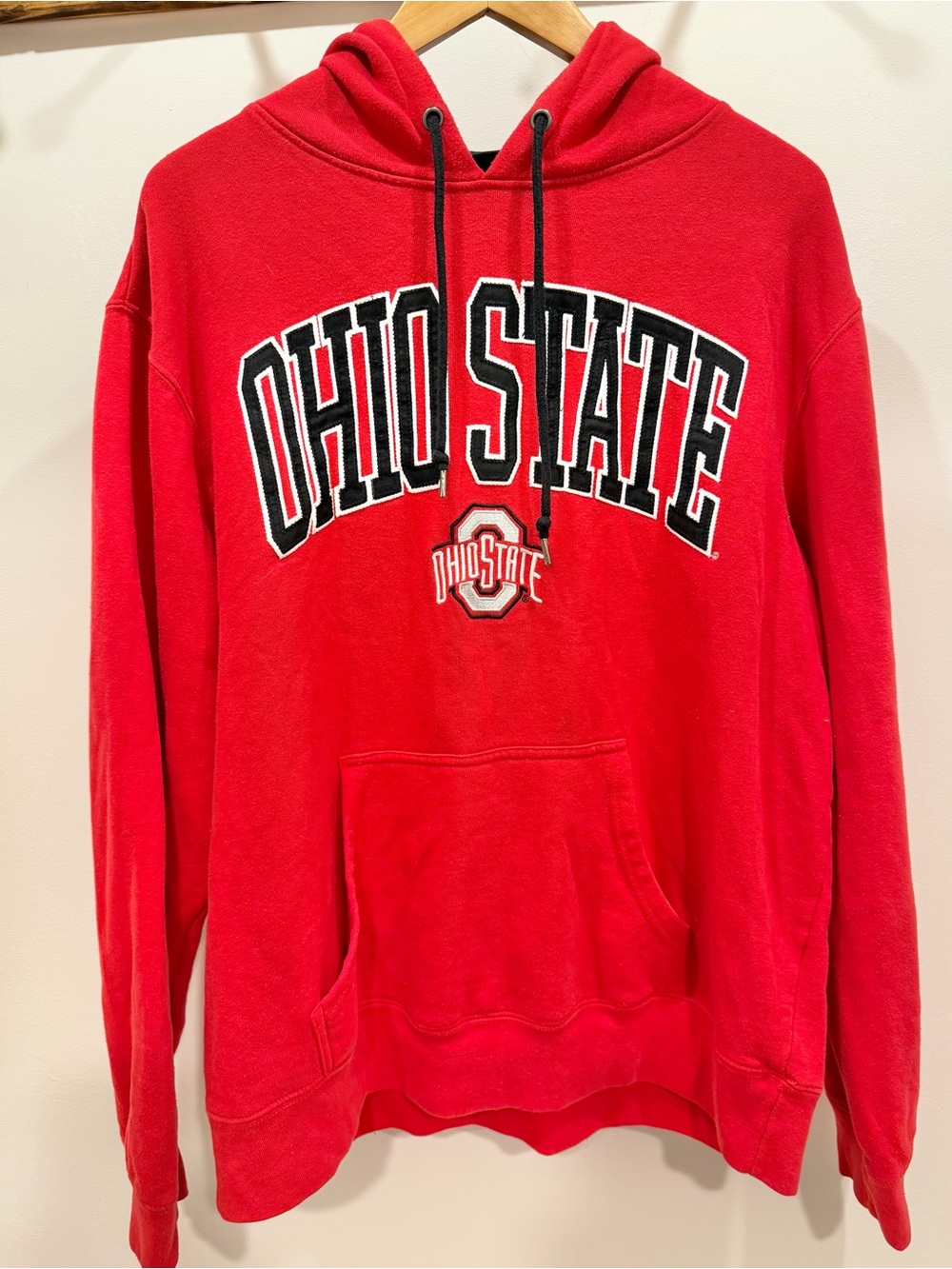 Ohio State Buckeyes Embroidered Block Letters Logo Hoodie, XL